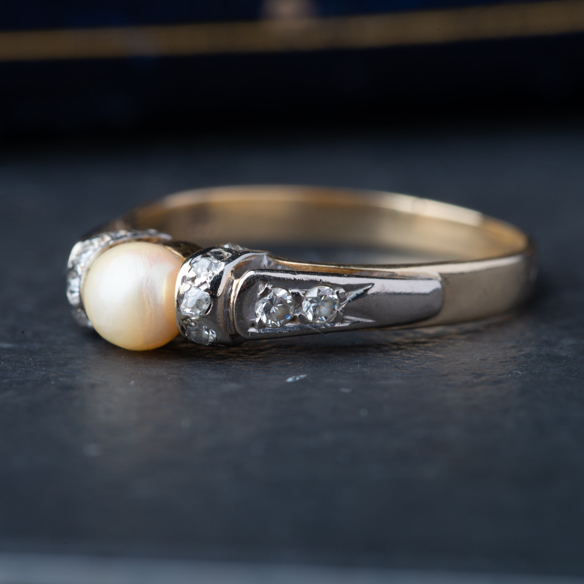 Vintage Pearl Diamond Ring