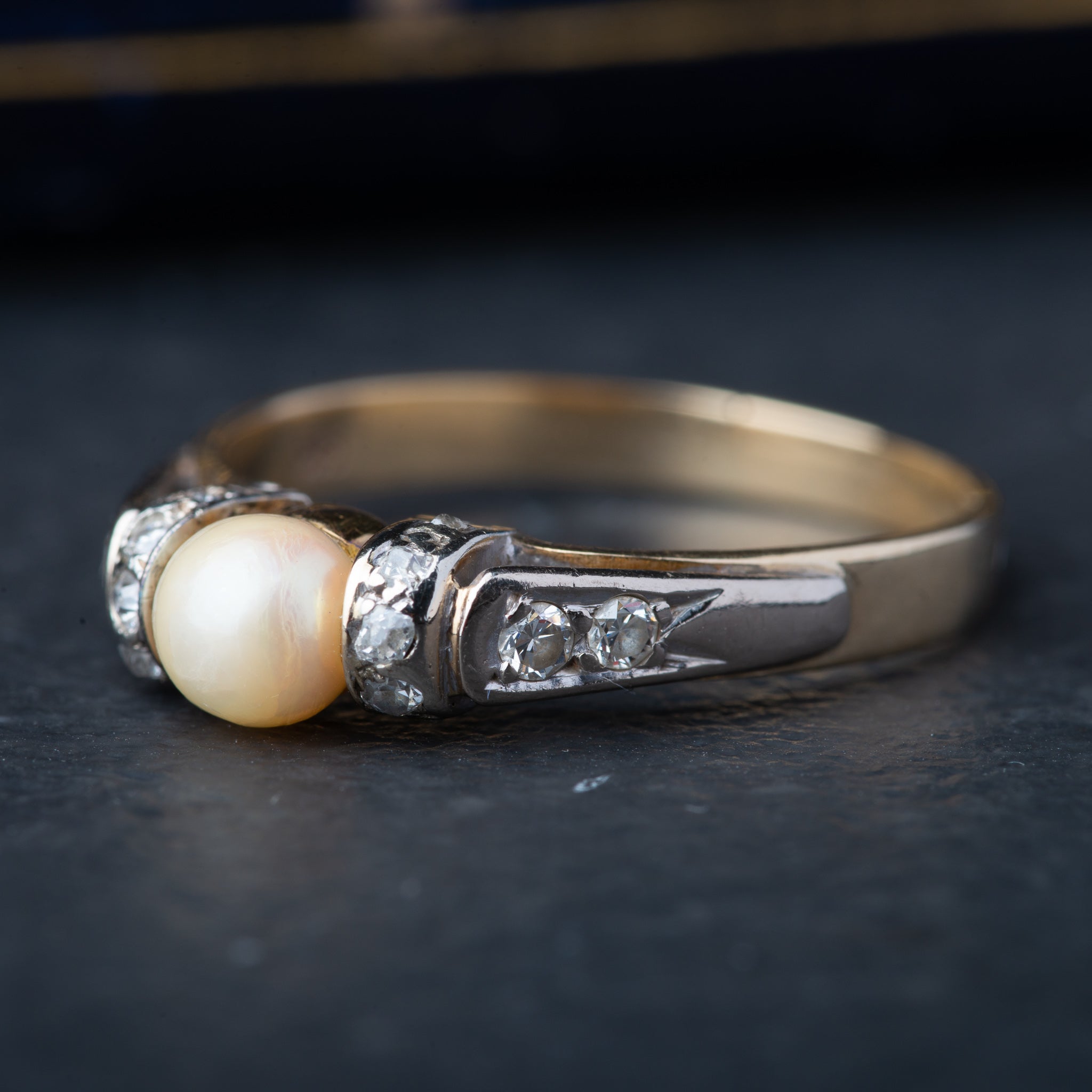 Vintage Pearl Diamond Ring