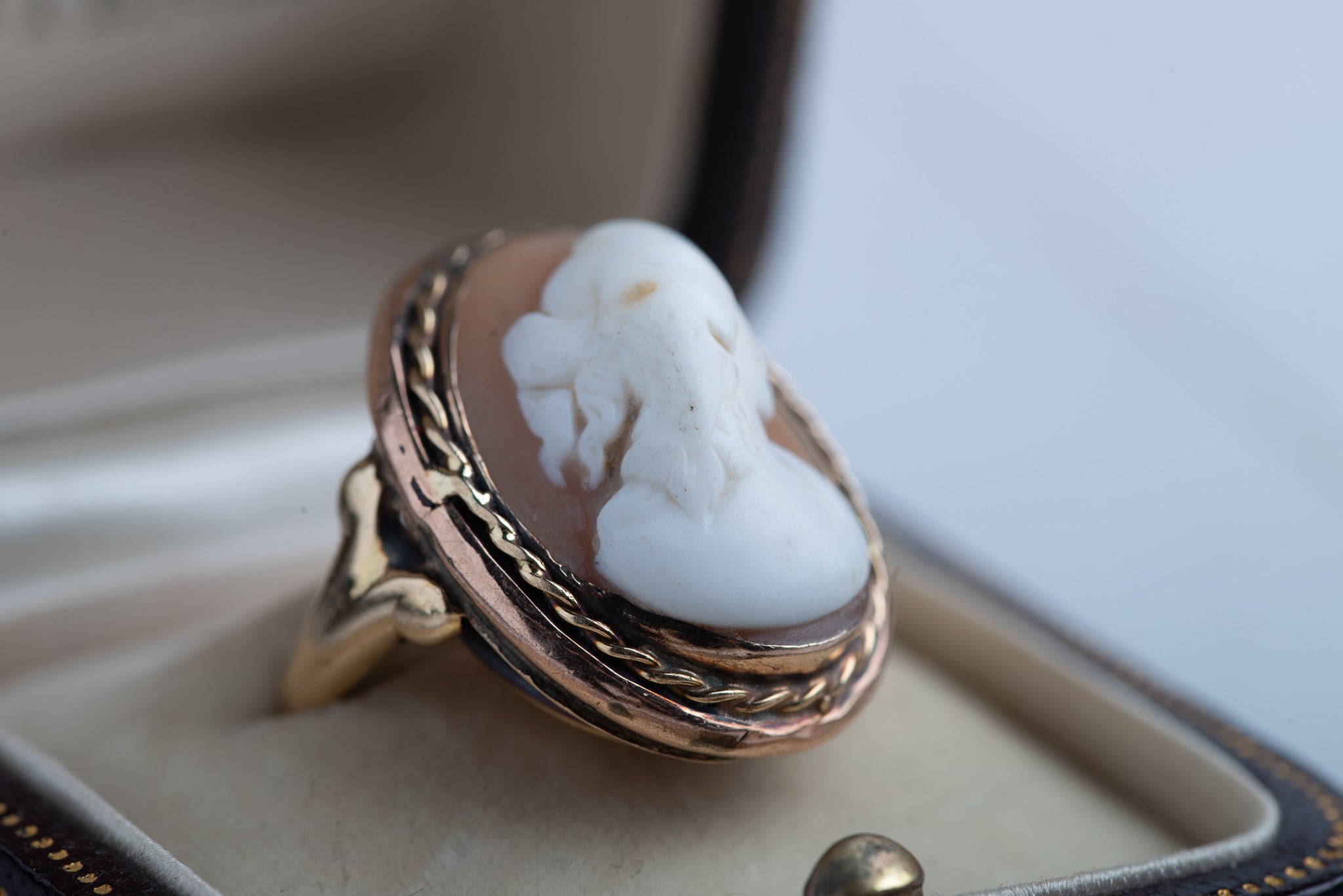 Antique 14K Gold 3D Cameo Ring - Luxoria Vita