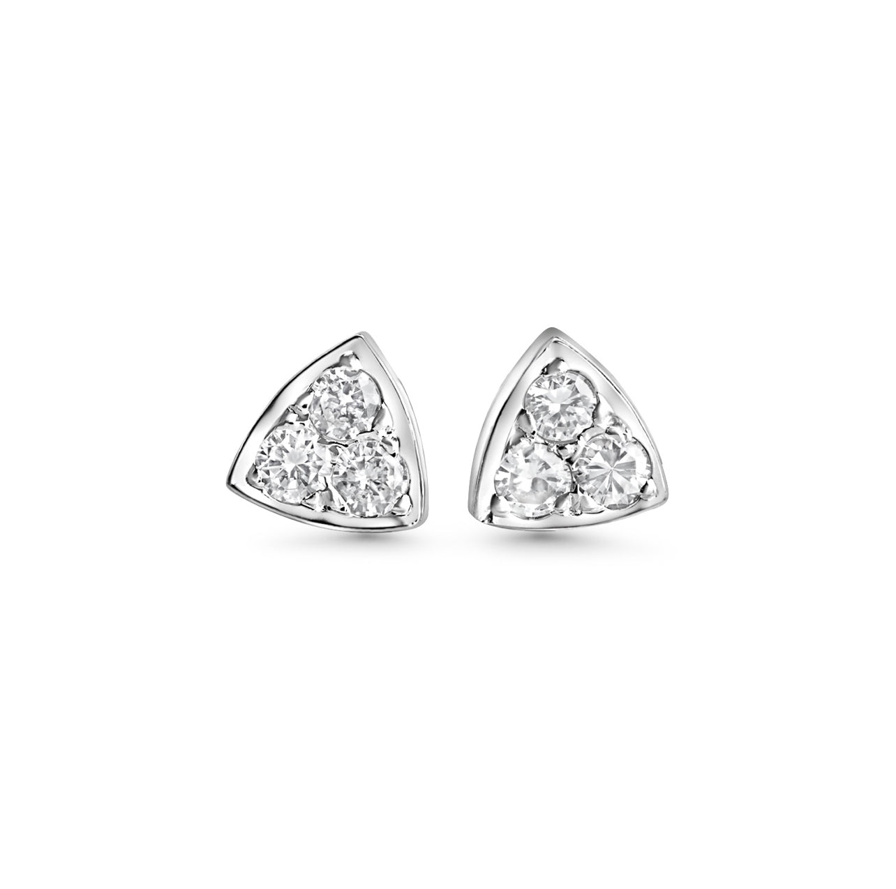 Modern Diamond Triangle Studs - LUXORIA VITA