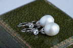 Vintage 14K Gold Diamond Pearl Earrings - LUXORIA VITA