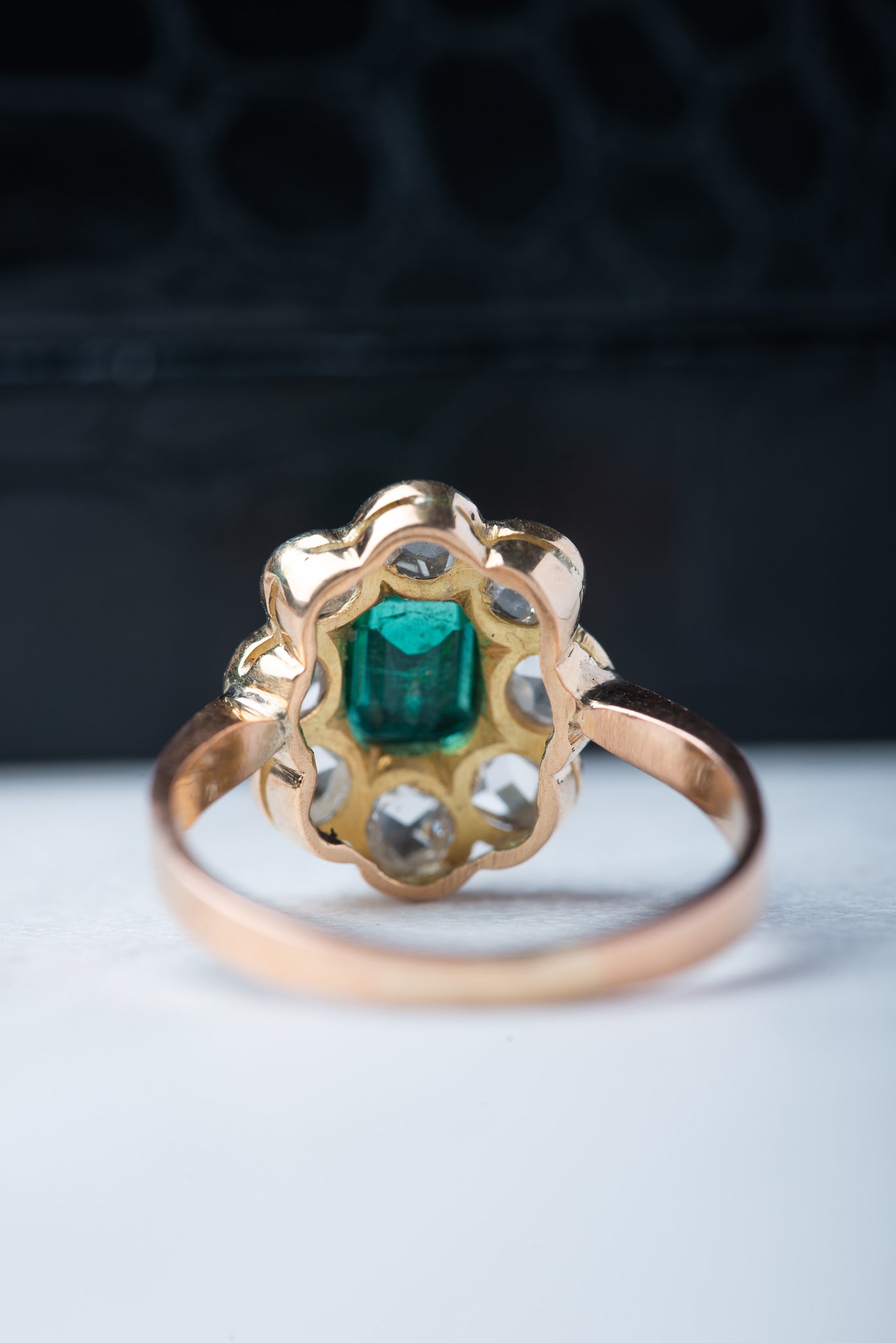 Vintage Emerald Rosecut Diamond Ring - LUXORIA VITA