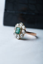 Vintage Emerald Rosecut Diamond Ring - LUXORIA VITA