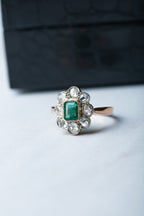 Vintage Emerald Rosecut Diamond Ring - LUXORIA VITA