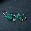 Vintage emerald pumpkin diamond earrings - LUXORIA VITA