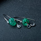 Vintage emerald pumpkin diamond earrings - LUXORIA VITA