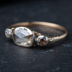 RARE Georgian 1740's Rosecut Diamond Trilogy Ring - LUXORIA VITA