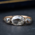 RARE Georgian 1740's Rosecut Diamond Trilogy Ring - LUXORIA VITA