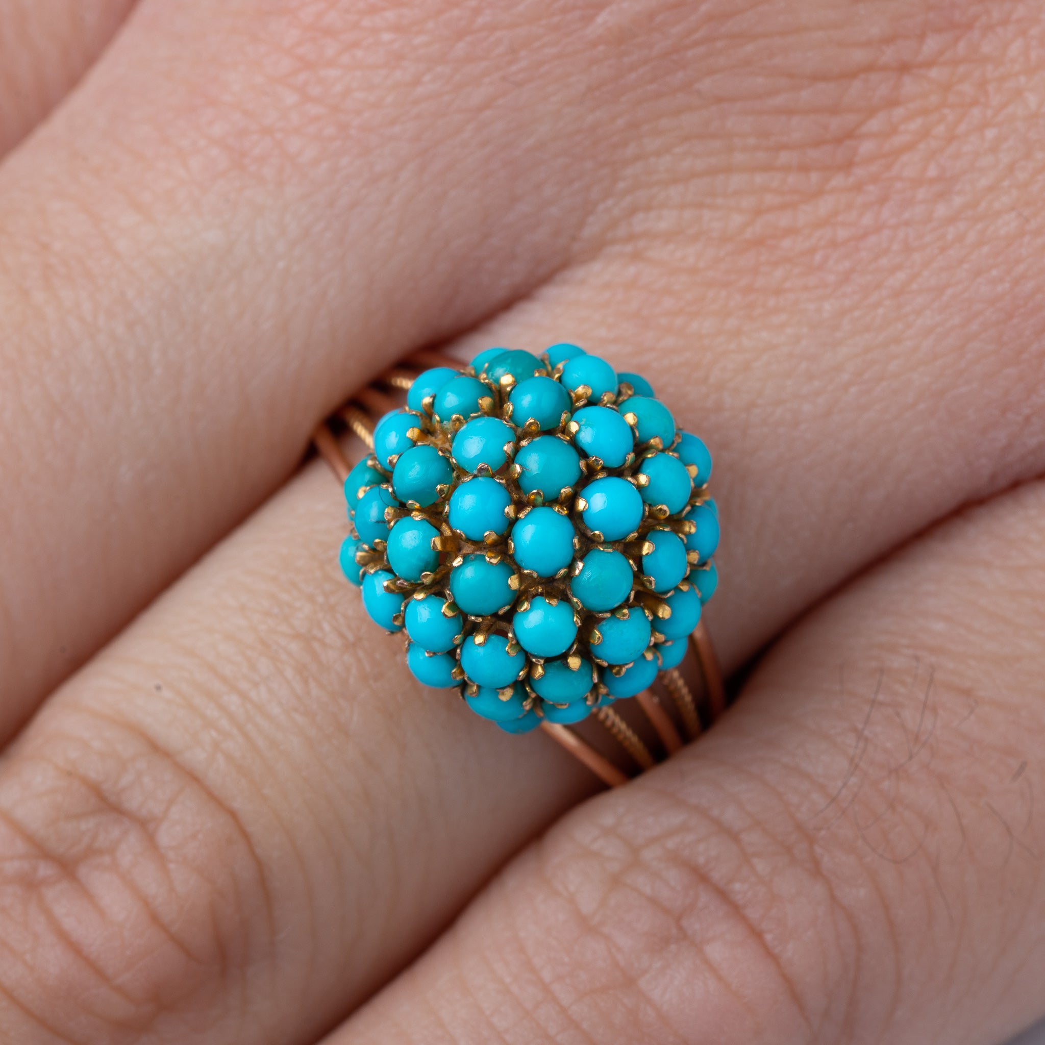 Vintage Turquoise Bombe Ring