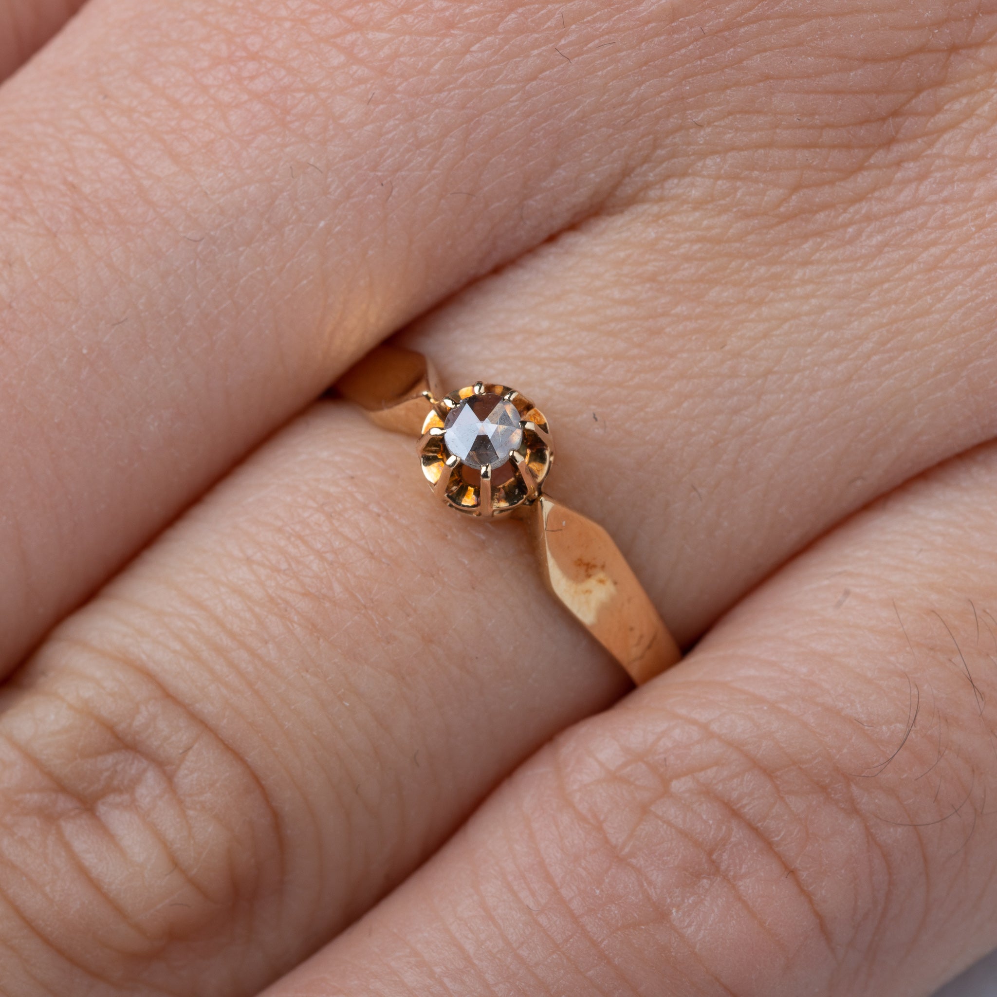 Vintage Rosecut Diamond Solitaire Ring