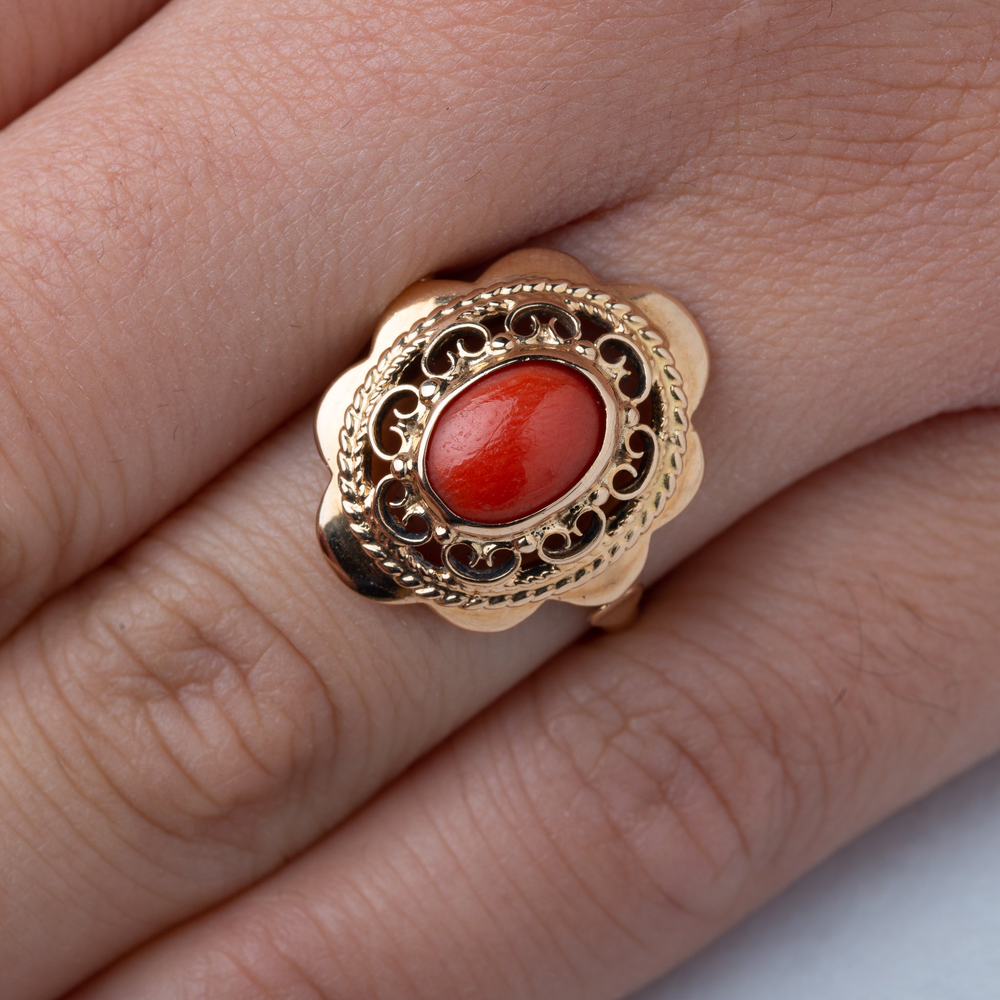 Vintage Dutch Coral Ring - Luxoria Vita