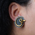Vintage Designer P. Plöderl 18K Gold Silver Earrings - LUXORIA VITA