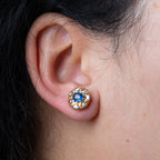 Victorian Rosecut Diamond Sapphire Studs - LUXORIA VITA