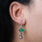 Vintage emerald pumpkin diamond earrings - LUXORIA VITA