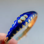 Victorian 18K Gold Guilloché Enamel Cuff Bracelet - LUXORIA VITA