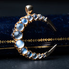 Vintage Moonstone Crescent Pendant - LUXORIA VITA