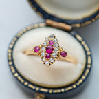 Antique Edwardian Ruby Diamond Ring - LUXORIA VITA