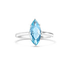 Marquise Aquamarine Platinum Ring - LUXORIA VITA