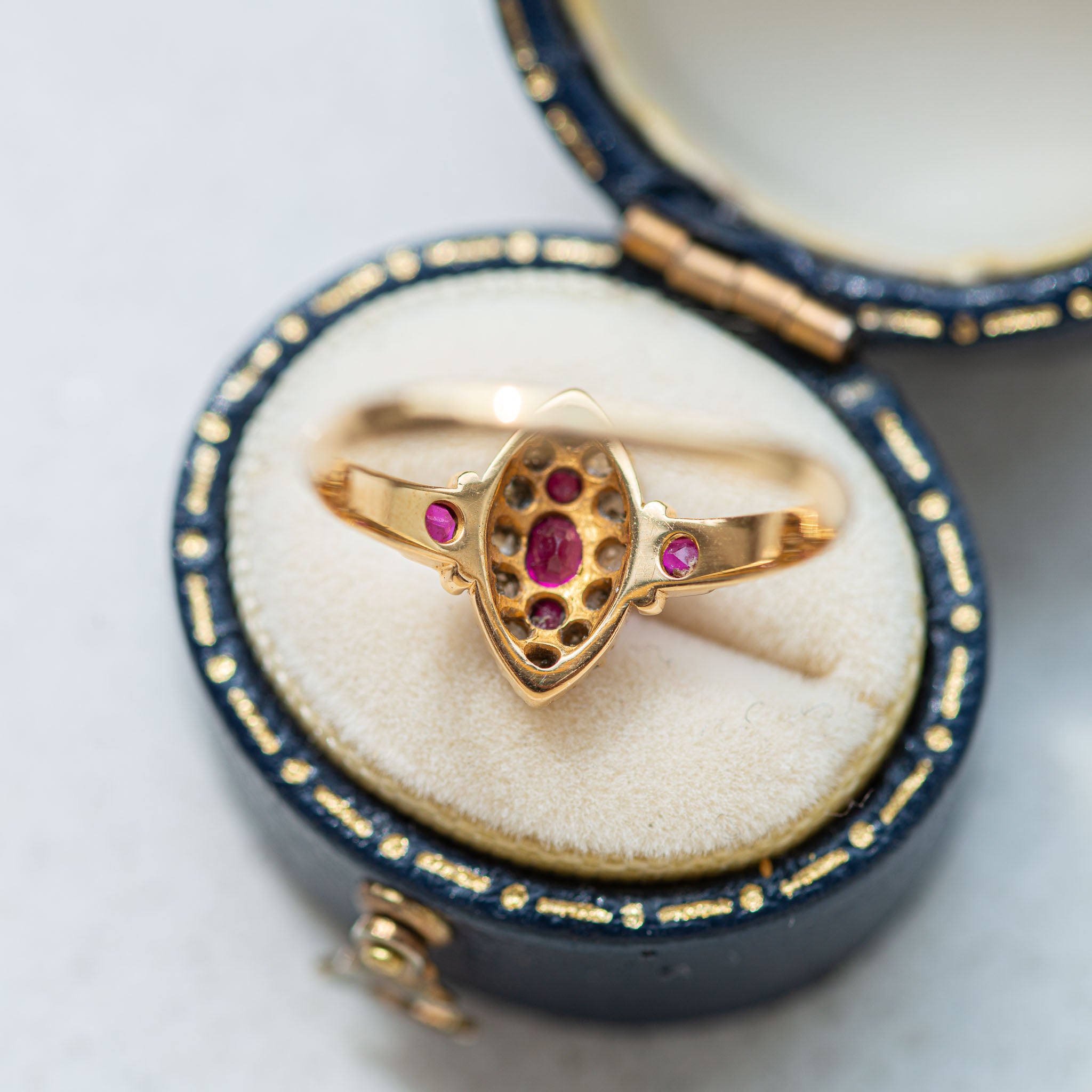 Antique Edwardian Ruby Diamond Ring - LUXORIA VITA