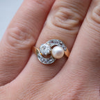 1920's Art Deco 0.50ct Diamond Pearl Ring - LUXORIA VITA