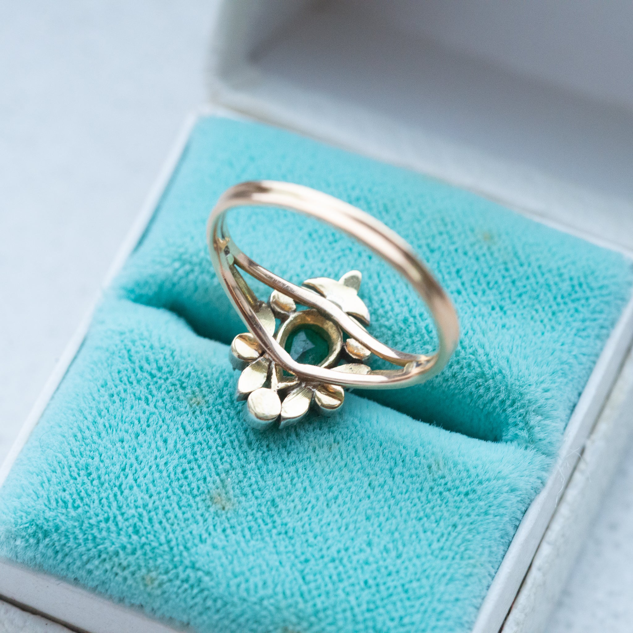 Victorian Emerald Rosecut Diamond Ring