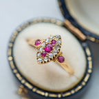 Antique Edwardian Ruby Diamond Ring - LUXORIA VITA