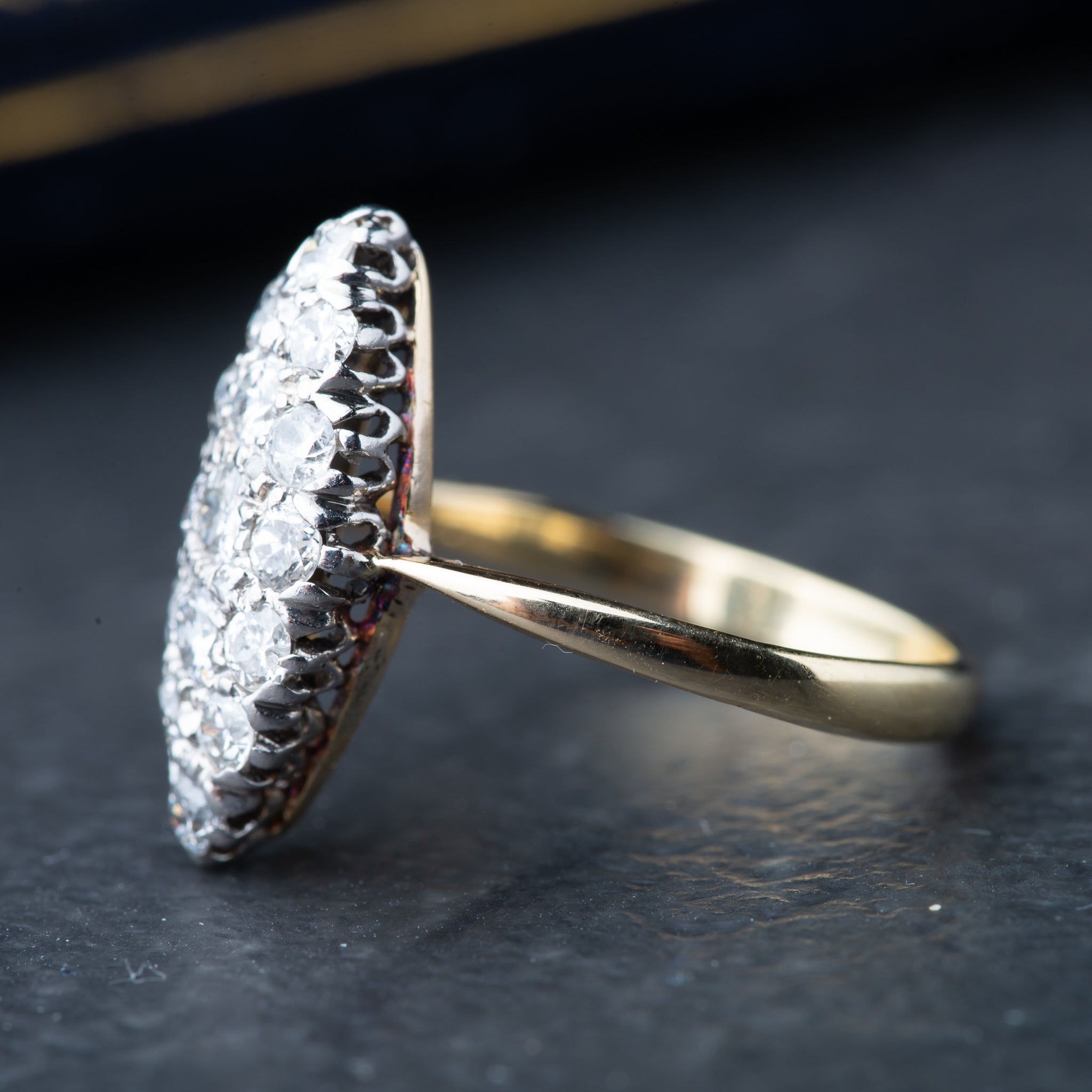 Antique 1900's Diamond Navette Ring - Luxoria Vita
