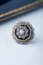 Antique Onyx Rosecut Diamond Ring - LUXORIA VITA