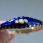 Victorian 18K Gold Guilloché Enamel Cuff Bracelet - LUXORIA VITA