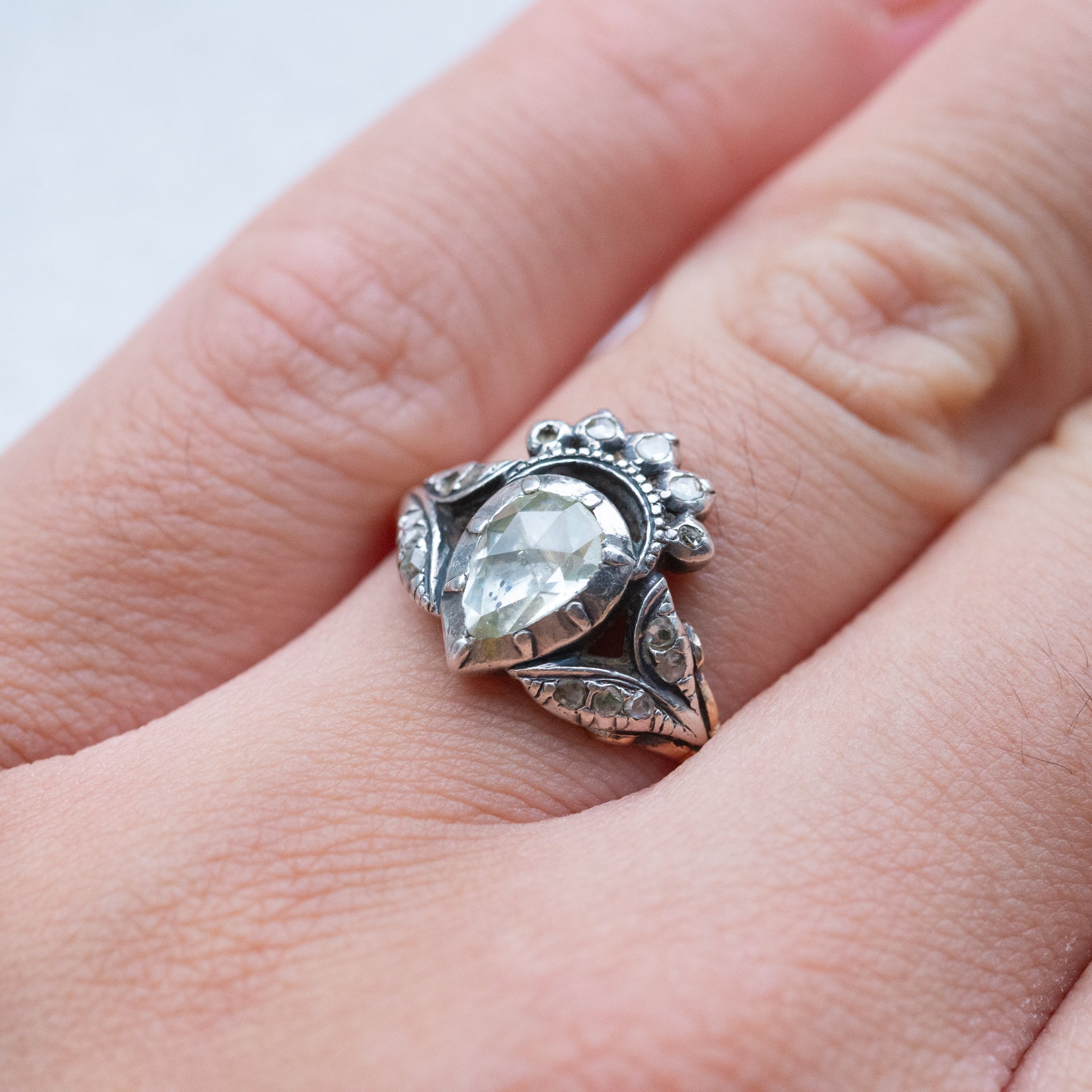 Crowned Heart Rosecut Diamond Ring - LUXORIA VITA