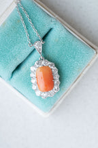 1920's Art Deco Coral 2.00ct Diamond Necklace - LUXORIA VITA