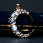 Vintage Moonstone Crescent Pendant - LUXORIA VITA