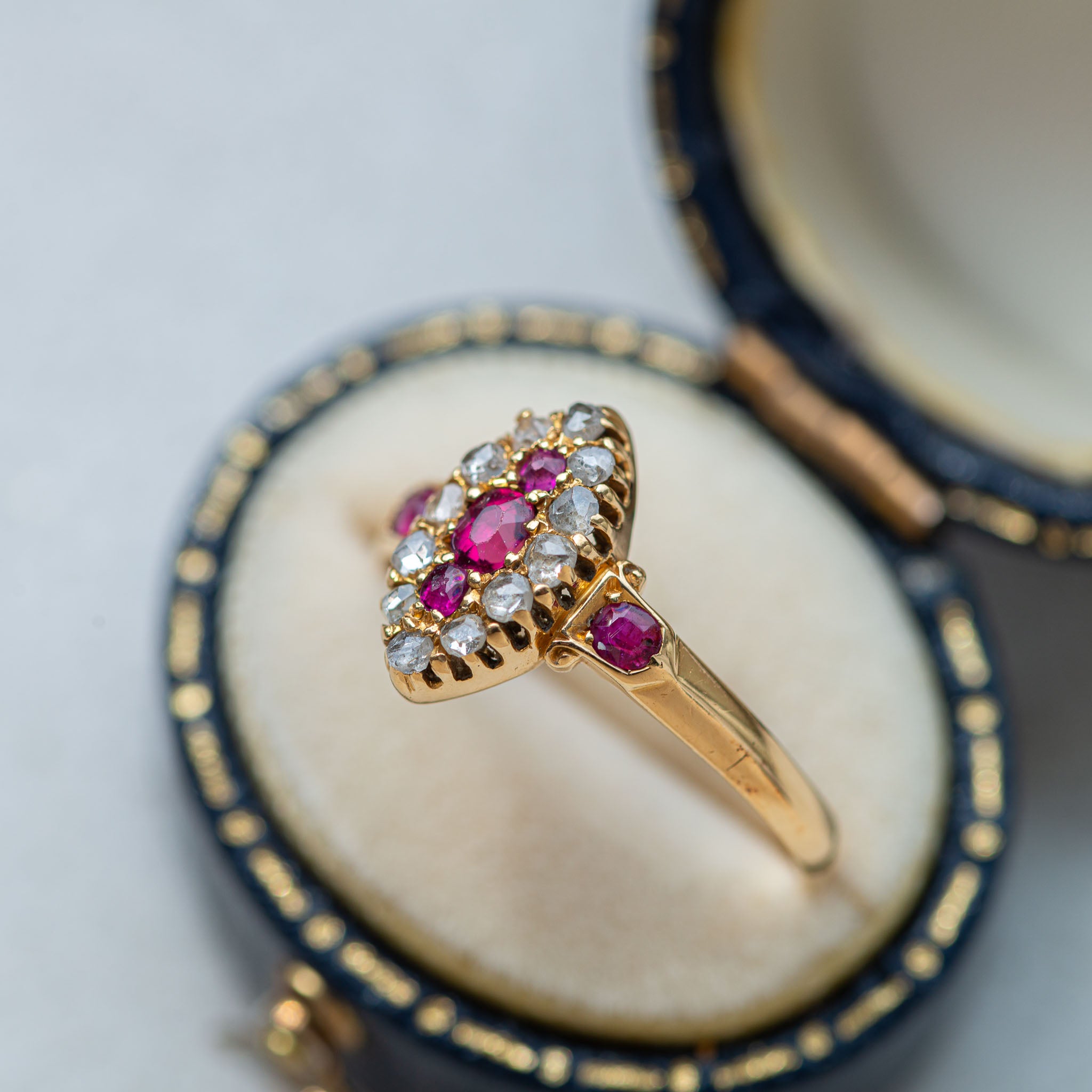 Antique Edwardian Ruby Diamond Ring - LUXORIA VITA