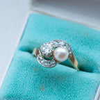 1920's Art Deco 0.50ct Diamond Pearl Ring - LUXORIA VITA