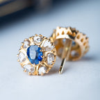 Victorian Rosecut Diamond Sapphire Studs - LUXORIA VITA