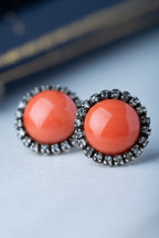 Antique coral diamond earrings - LUXORIA VITA