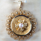 Vintage Flower Pearl Pendant - LUXORIA VITA