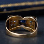 1940's Retro Sapphire Tank Ring - LUXORIA VITA