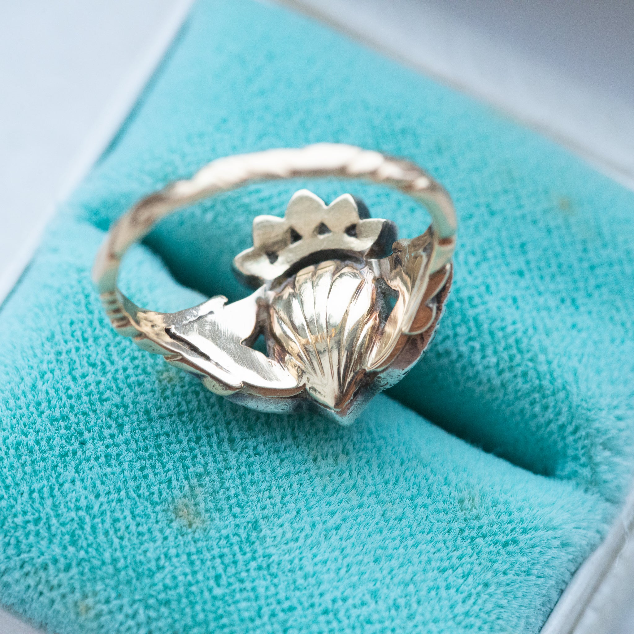 Crowned Heart Rosecut Diamond Ring