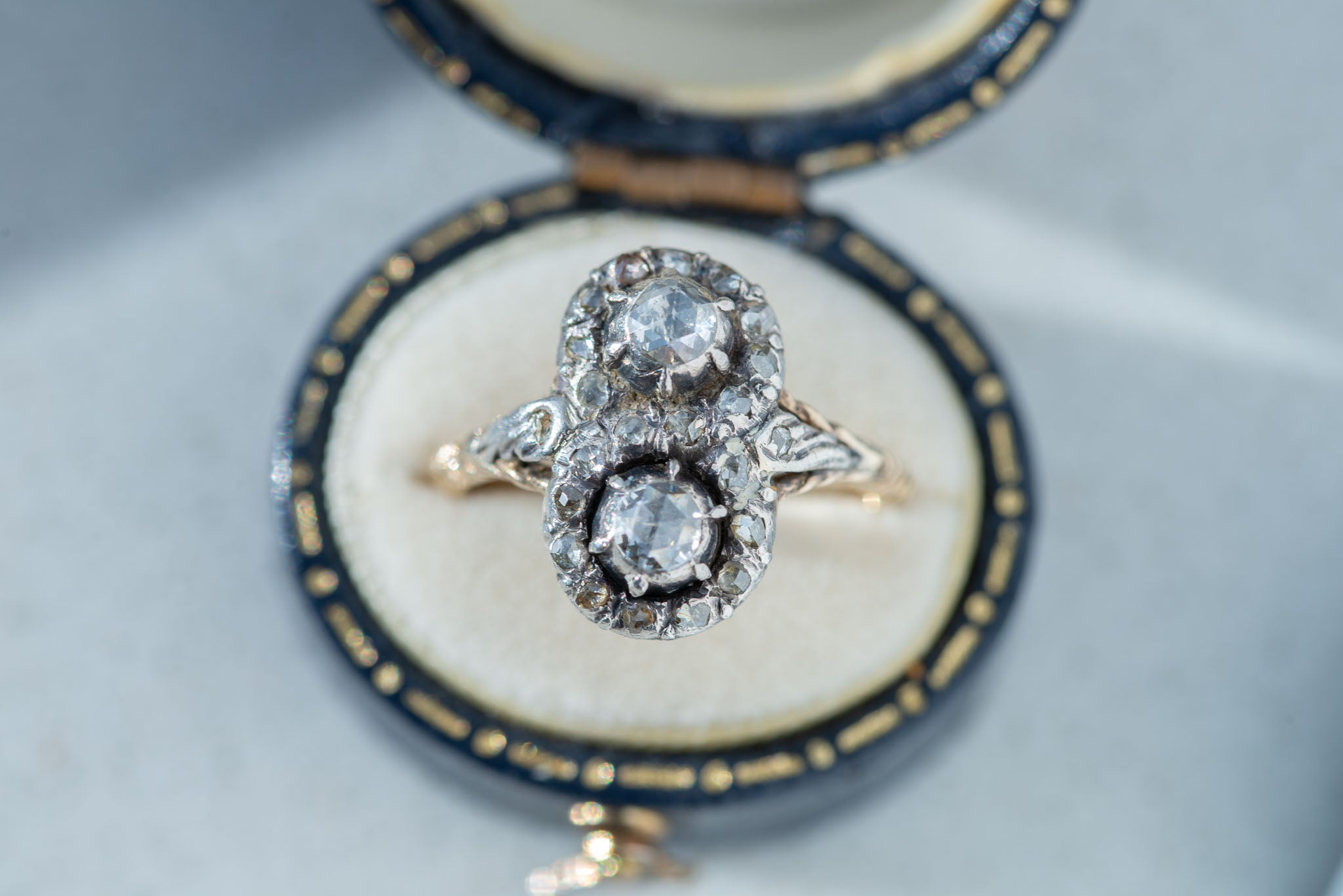 Antique Rosecut Diamond Cluster Toi Moi Entourage Ring