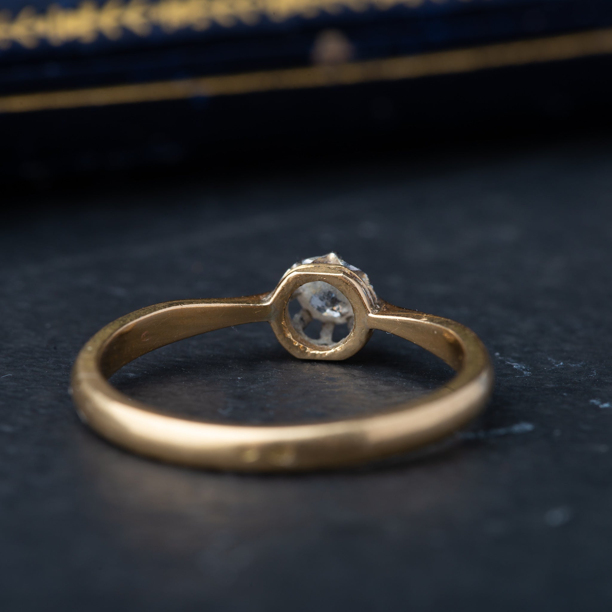 French Antique Diamond Solitaire Ring - Luxoria Vita