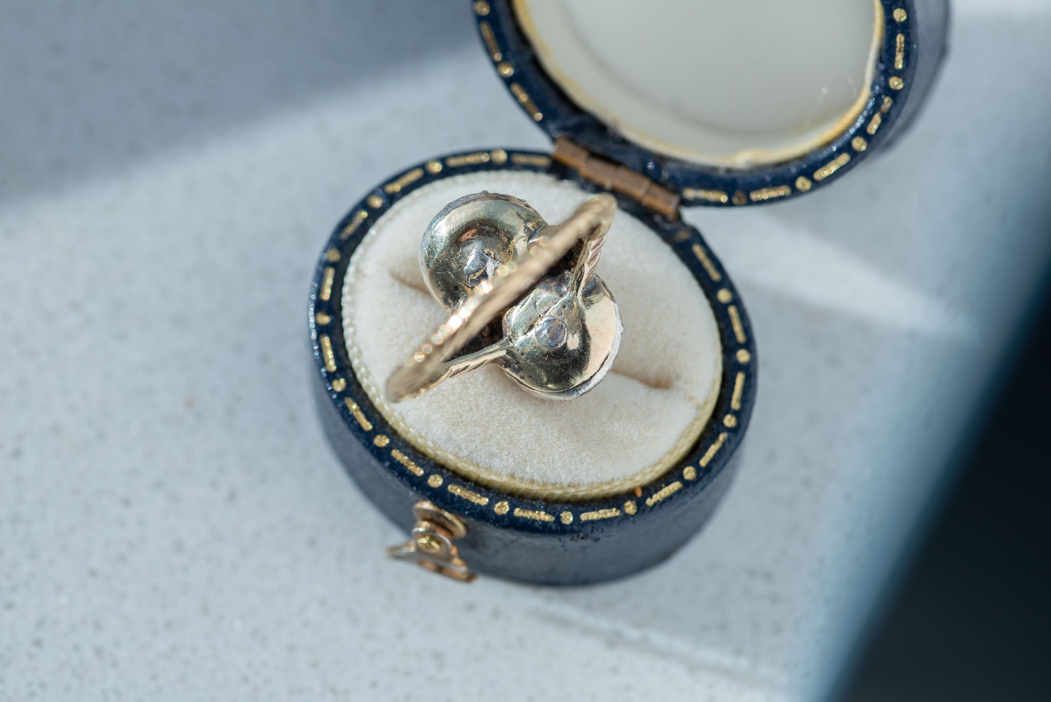 Antique Rosecut Diamond Cluster Toi Moi Entourage Ring