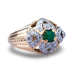 Retro Emerald Diamond Tank Ring - LUXORIA VITA