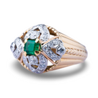 Retro Emerald Diamond Tank Ring - LUXORIA VITA