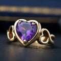 Vintage High Carat Amethyst Heart Ring - LUXORIA VITA