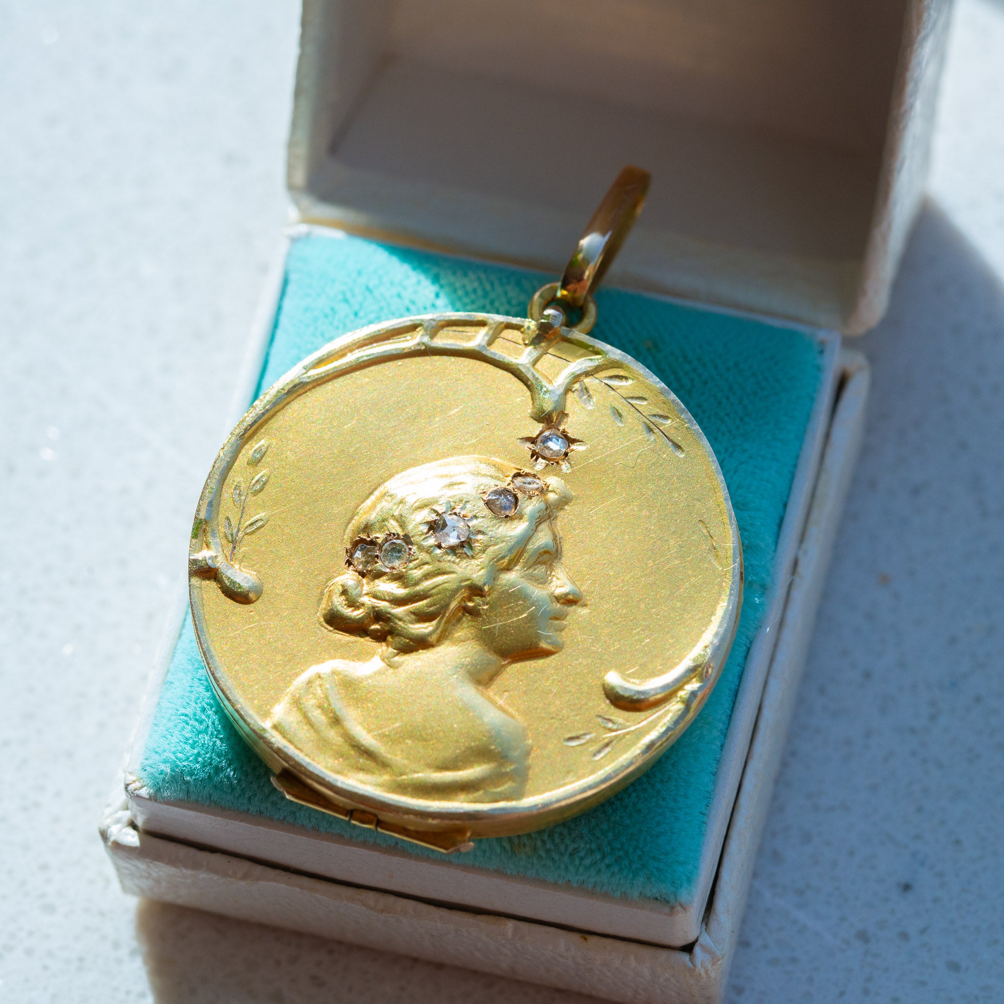 Art Nouveau High Carat Lady Locket