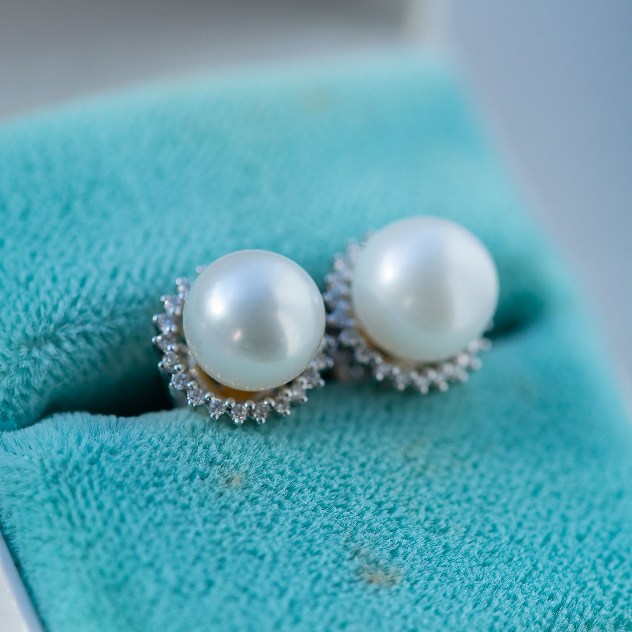 Vintage Pearl Diamond Earrings