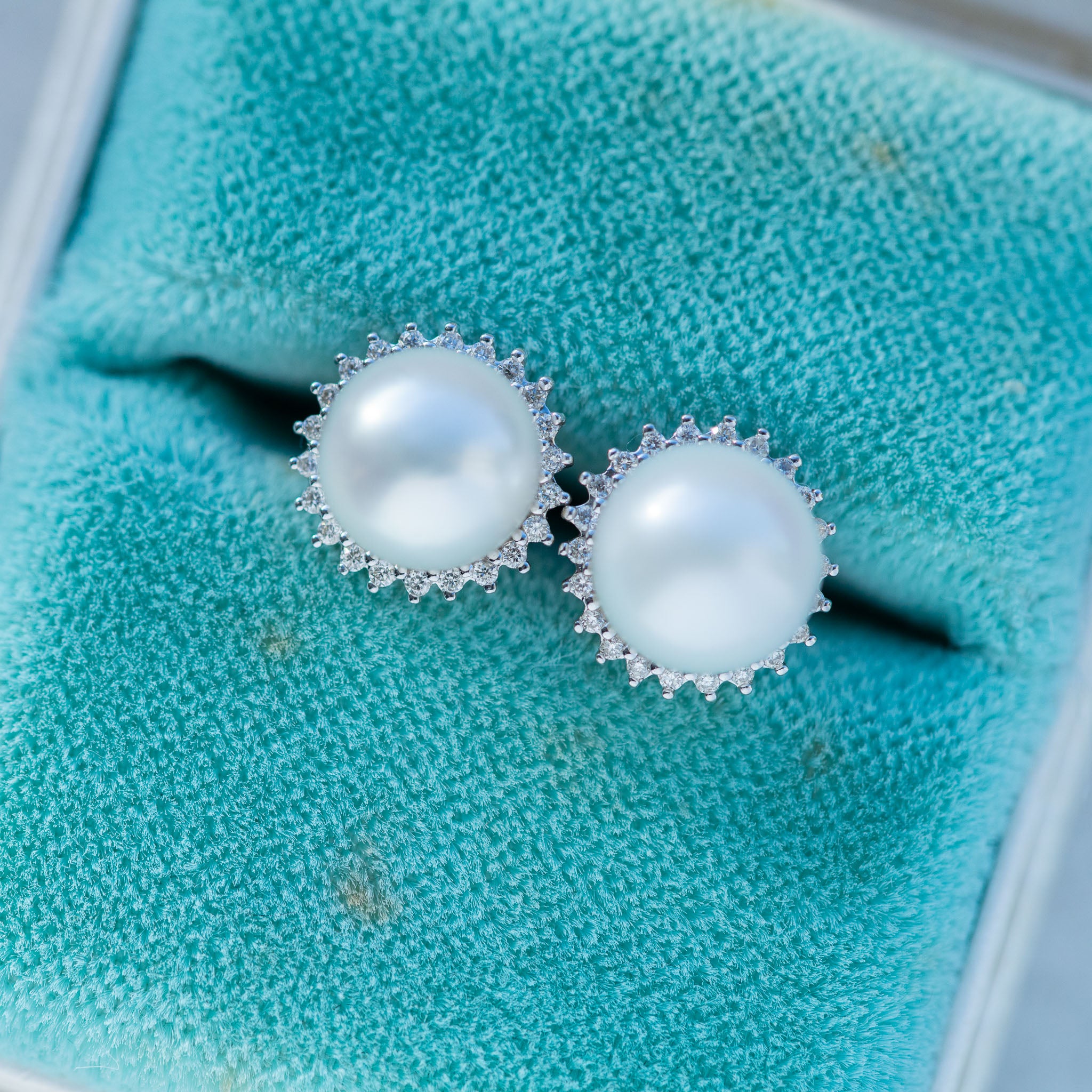 Vintage Pearl Diamond Earrings