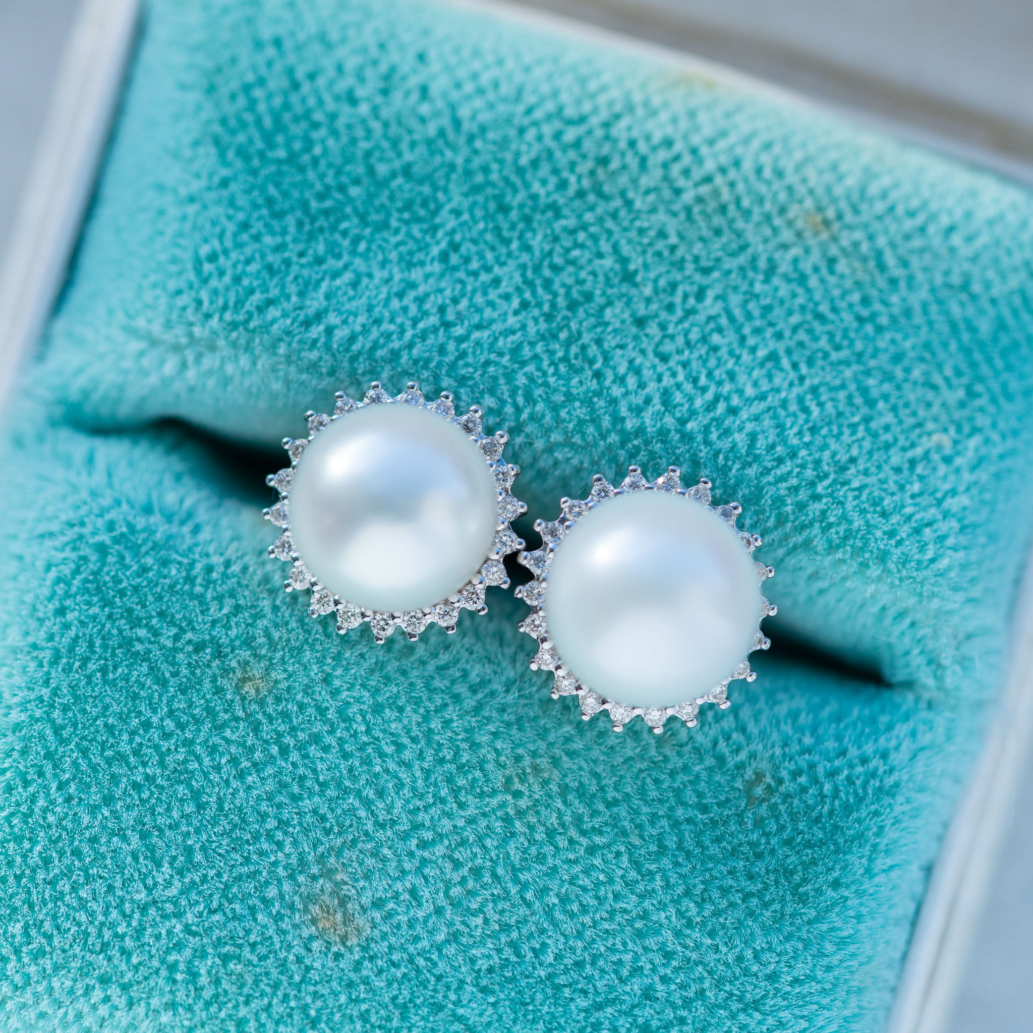 Vintage Pearl Diamond Earrings