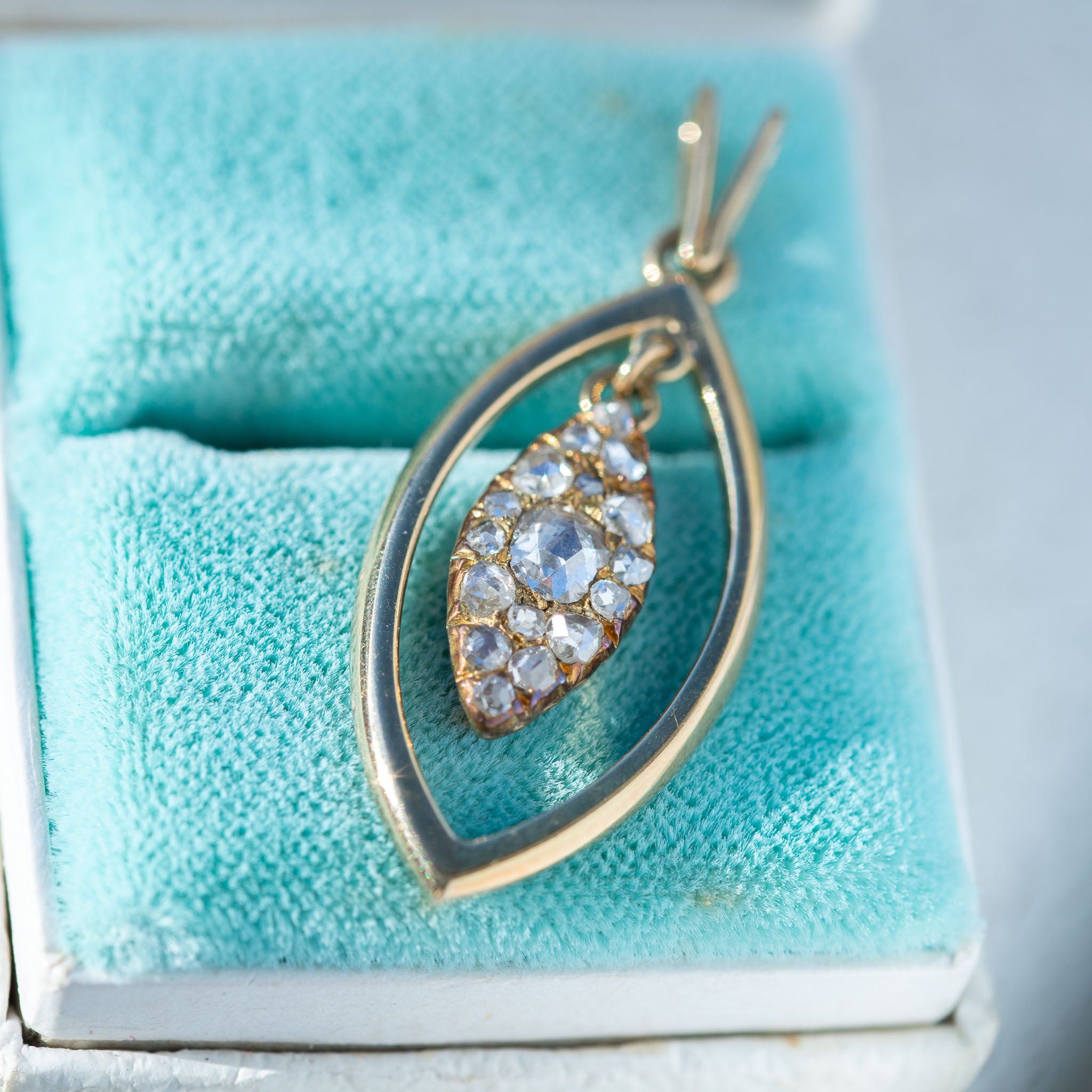 Victorian Dutch Antique Rosecut Diamond Pendant